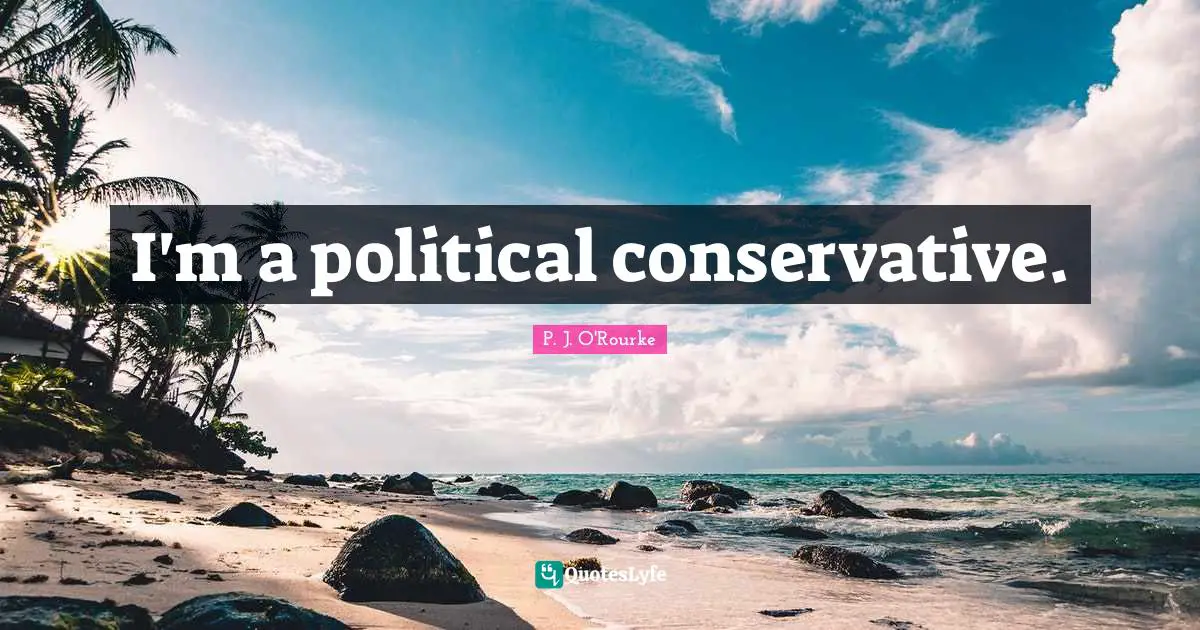 I'm a political conservative.