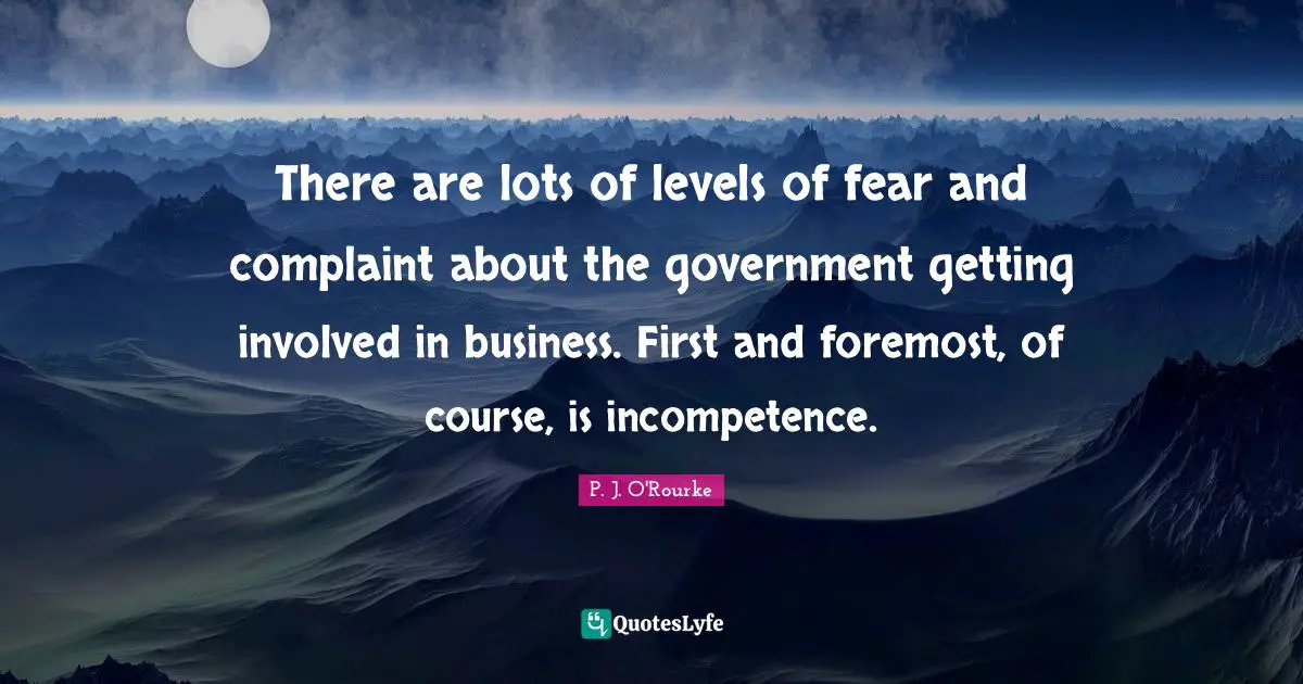 There are lots of levels of fear and complaint about the government getting involved in business. First and foremost, of course, is incompetence.