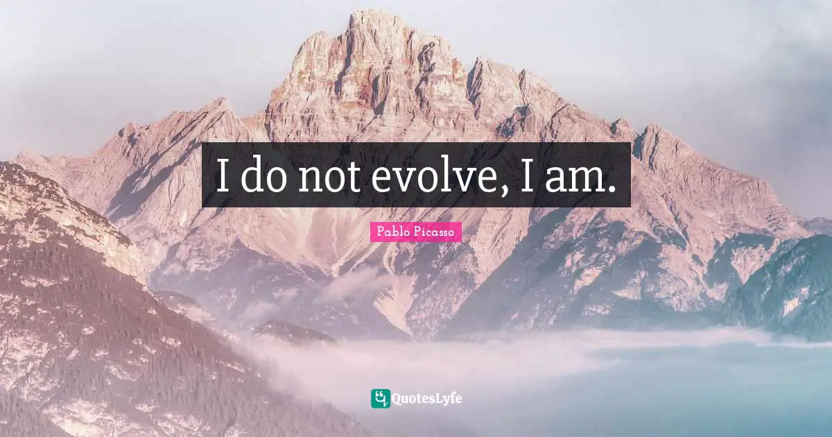 I do not evolve, I am.