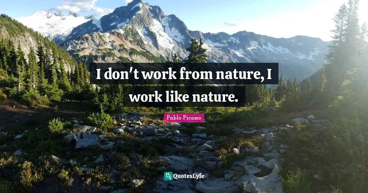 I don't work from nature, I work like nature.