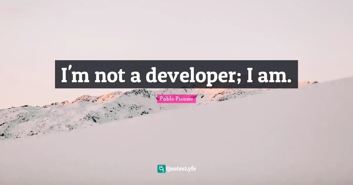 I'm not a developer; I am.
