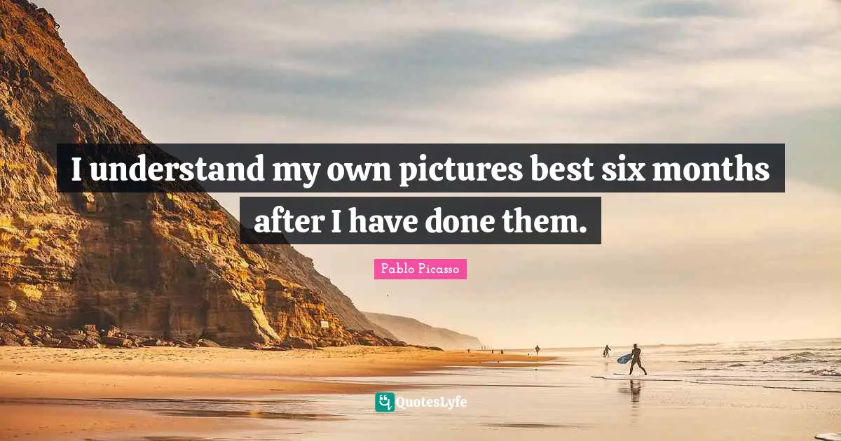 Six Months Quotes: "I understand my own pictures best six months after I have done them."