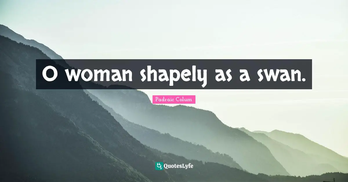 Swans Quotes: "O woman shapely as a swan."