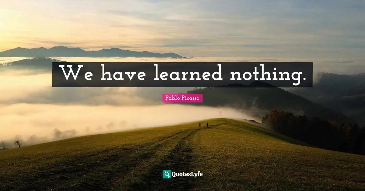 We have learned nothing.