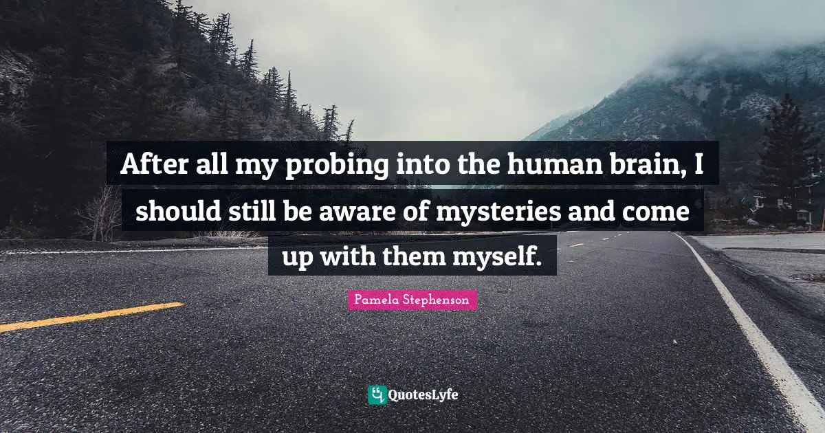 After all my probing into the human brain, I should still be aware of mysteries and come up with them myself.