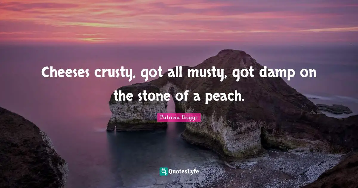 Cheeses crusty, got all musty, got damp on the stone of a peach.