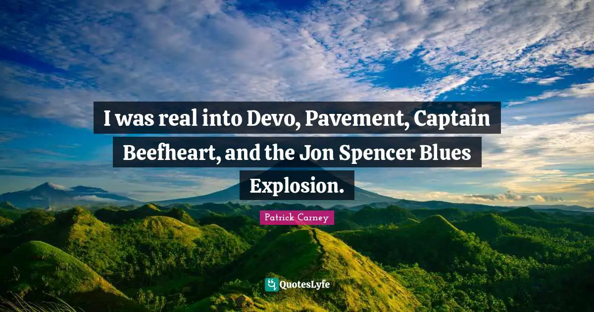 I was real into Devo, Pavement, Captain Beefheart, and the Jon Spencer Blues Explosion.