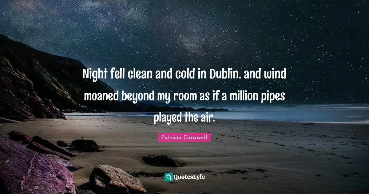 Night fell clean and cold in Dublin, and wind moaned beyond my room as if a million pipes played the air.