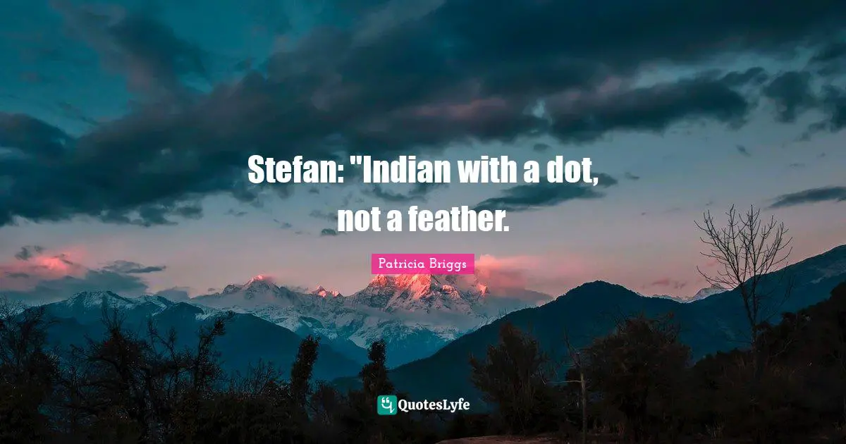 Stefan: "Indian with a dot, not a feather.