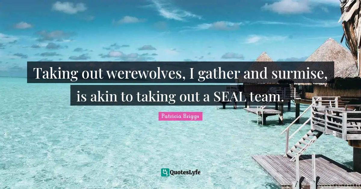 Taking out werewolves, I gather and surmise, is akin to taking out a SEAL team.