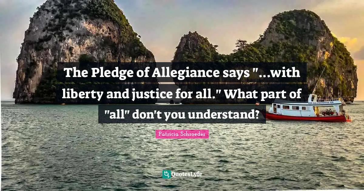 The Pledge of Allegiance says "...with liberty and justice for all." What part of "all" don't you understand?