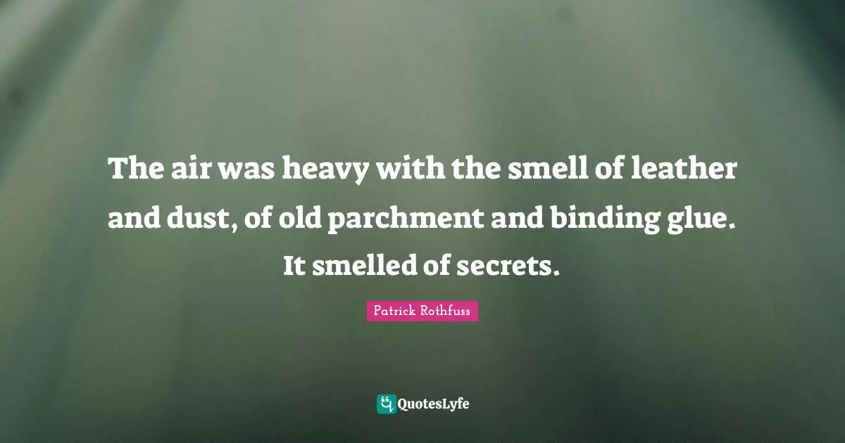 The air was heavy with the smell of leather and dust, of old parchment and binding glue. It smelled of secrets.