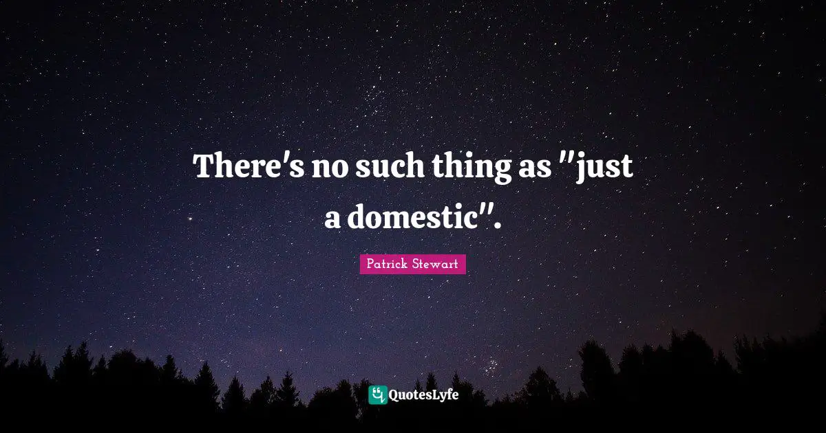 There's no such thing as "just a domestic".