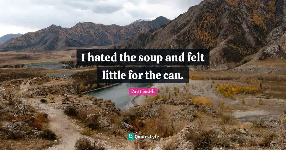 I hated the soup and felt little for the can.