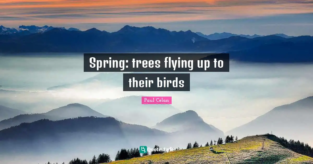 Spring: trees flying up to their birds