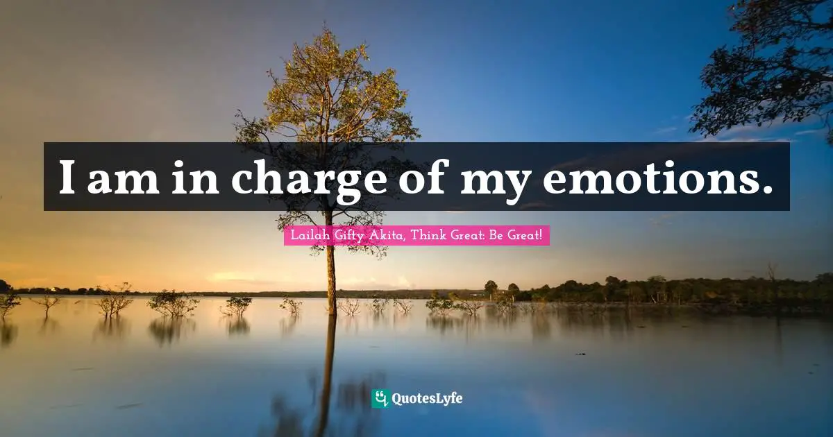 I am in charge of my emotions.