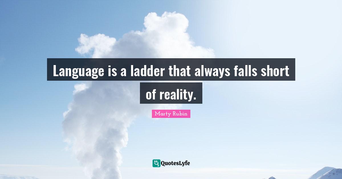 Language is a ladder that always falls short of reality.