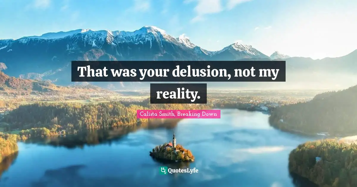 That was your delusion, not my reality.