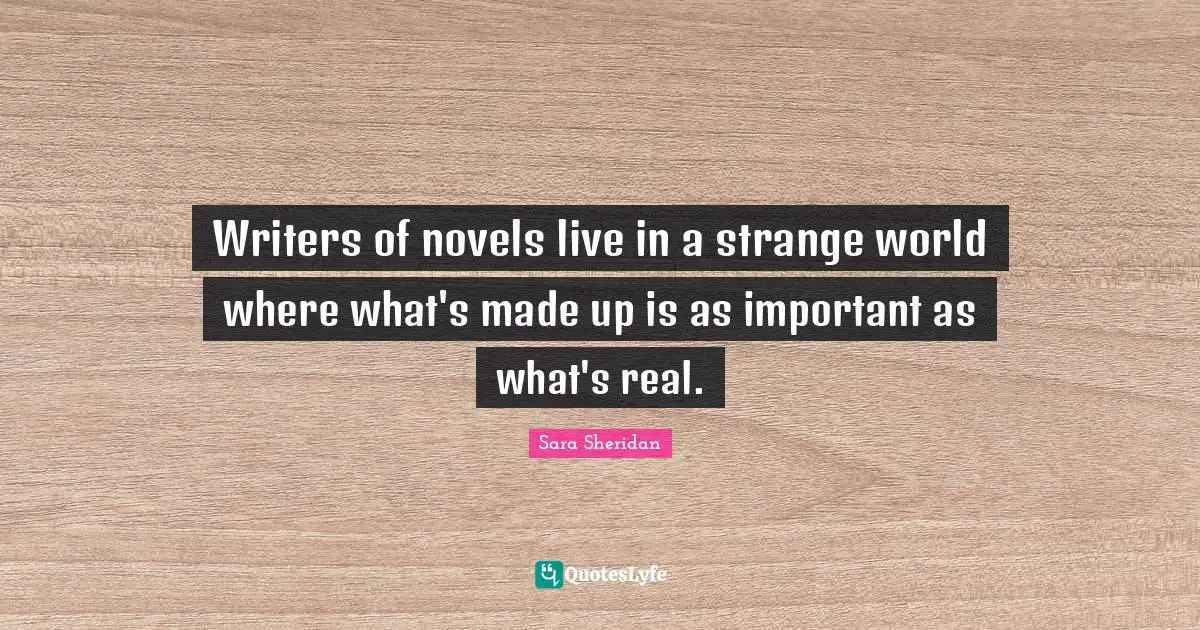 Writers of novels live in a strange world where what's made up is as important as what's real.