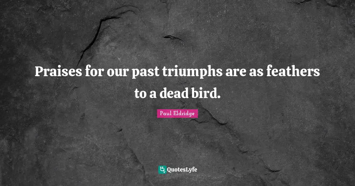 Feathers Quotes: "Praises for our past triumphs are as feathers to a dead bird."