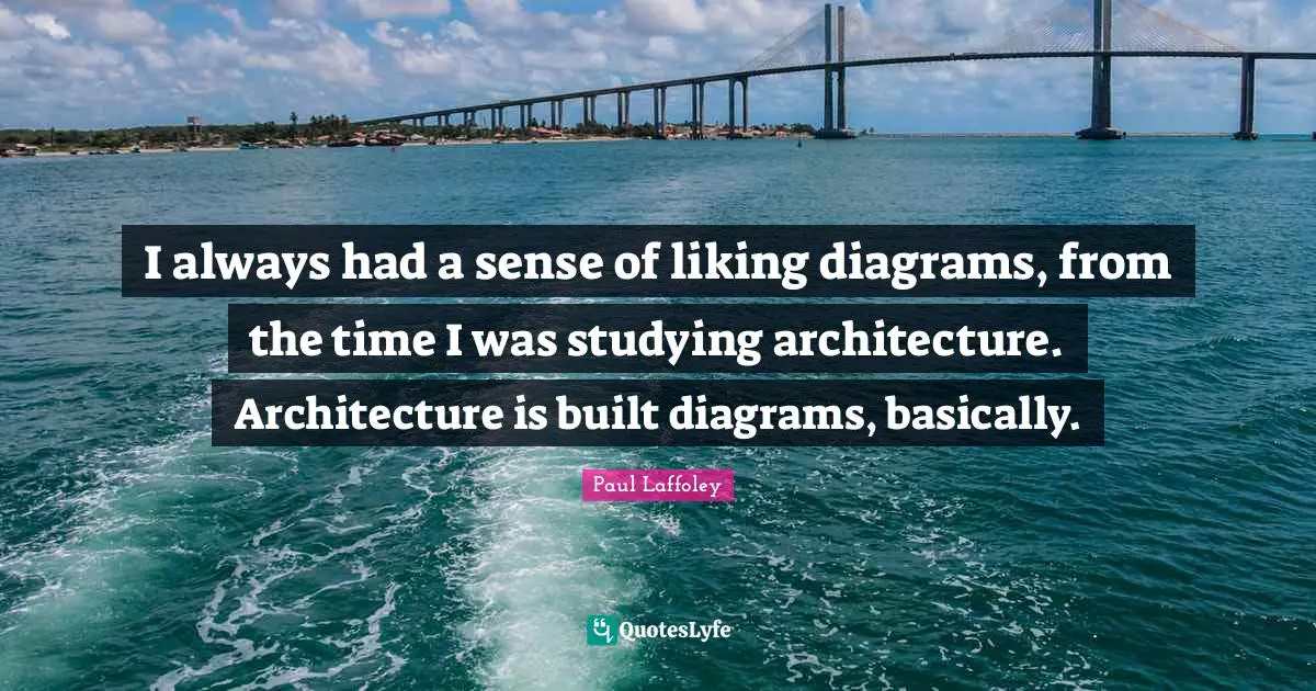 I always had a sense of liking diagrams, from the time I was studying architecture. Architecture is built diagrams, basically.