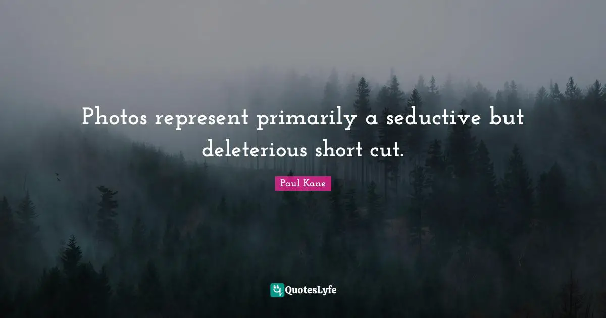 Photos represent primarily a seductive but deleterious short cut.