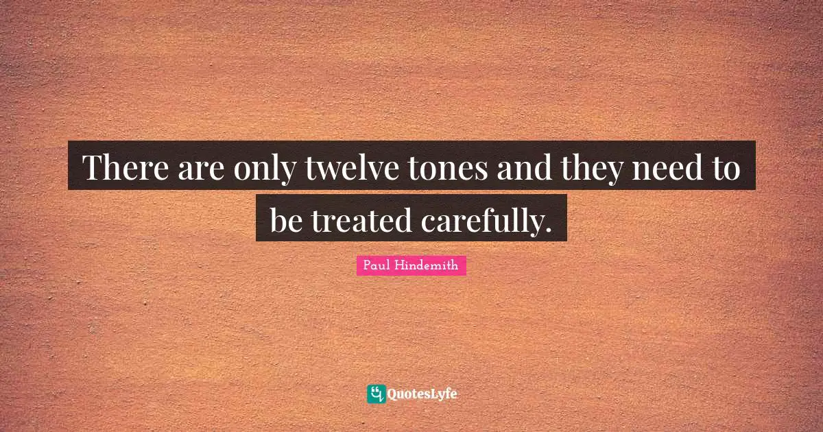 There are only twelve tones and they need to be treated carefully.