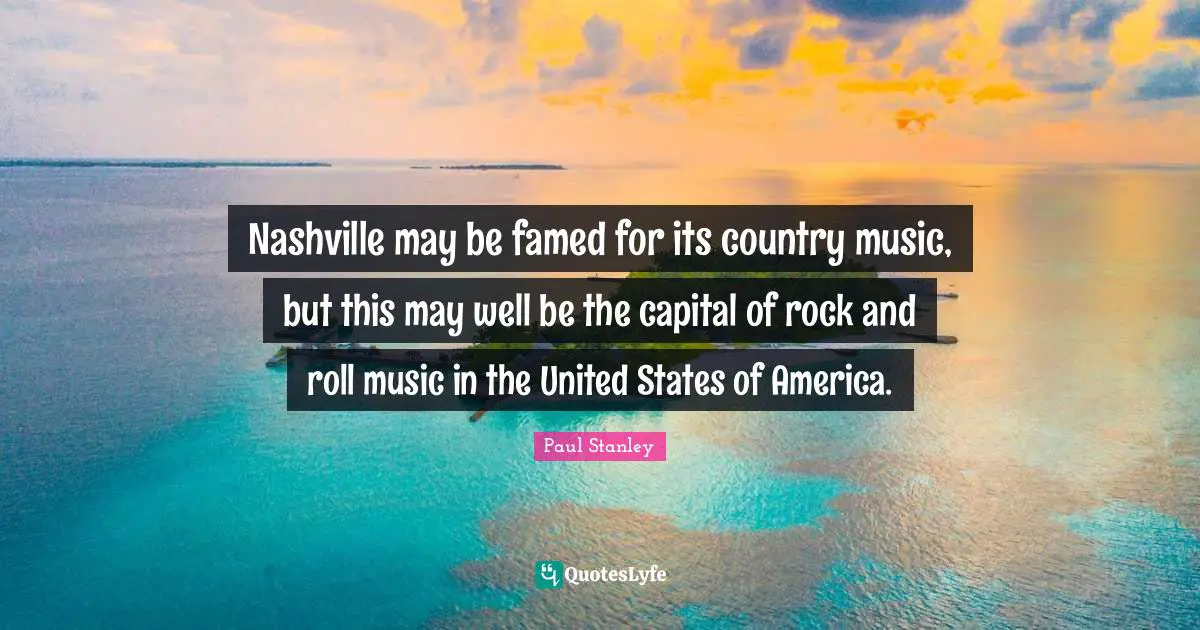 Nashville may be famed for its country music, but this may well be the capital of rock and roll music in the United States of America.