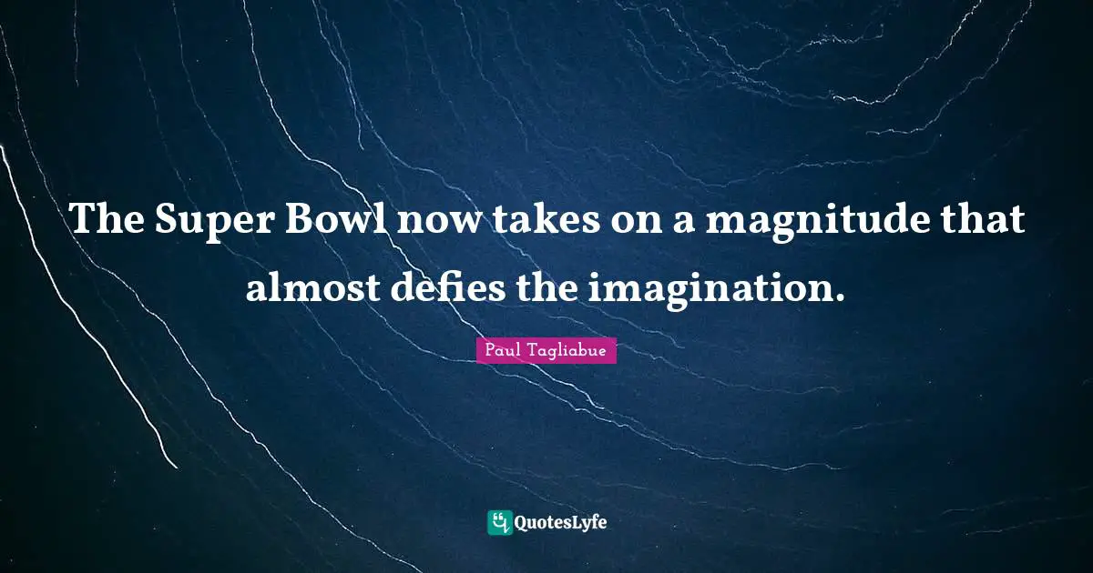 The Super Bowl now takes on a magnitude that almost defies the imagination.