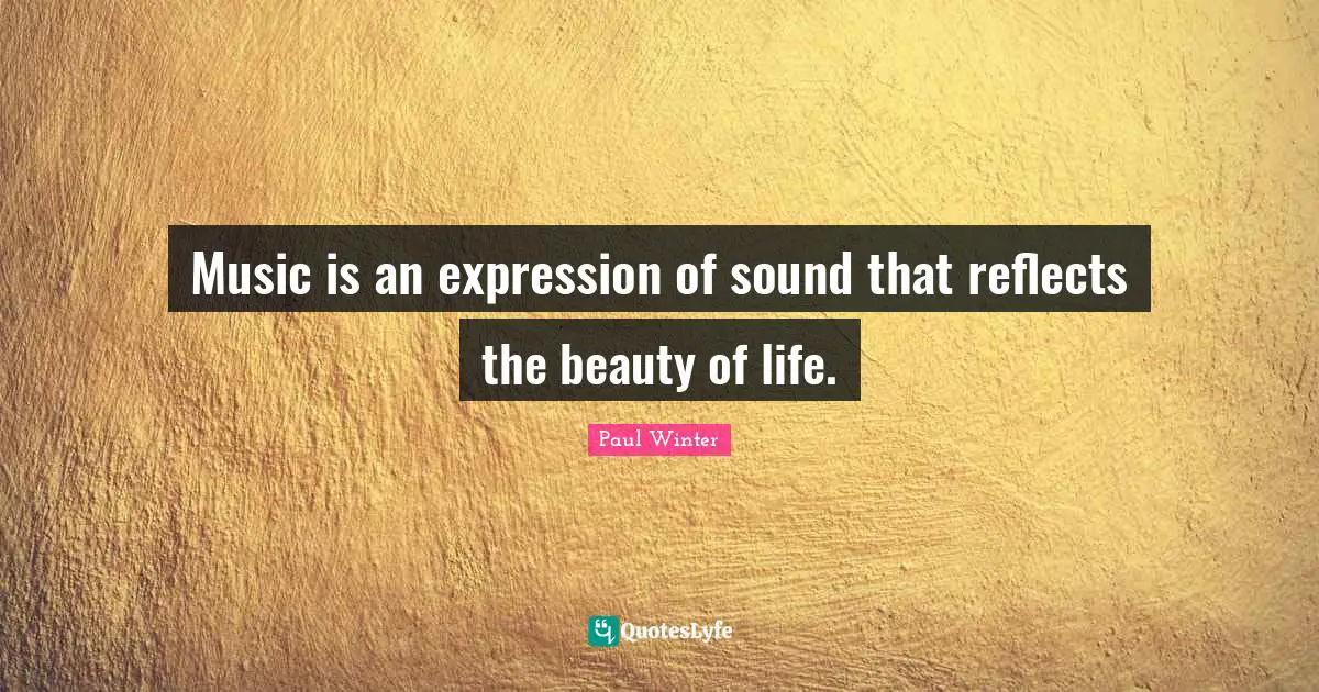 Music is an expression of sound that reflects the beauty of life.