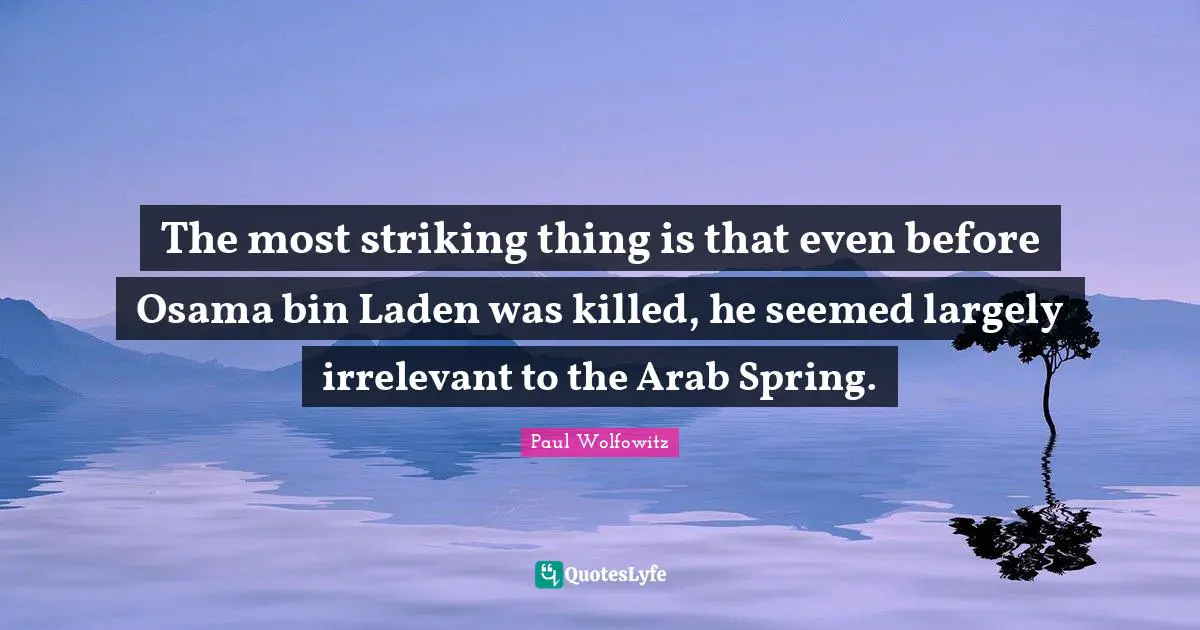The most striking thing is that even before Osama bin Laden was killed, he seemed largely irrelevant to the Arab Spring.