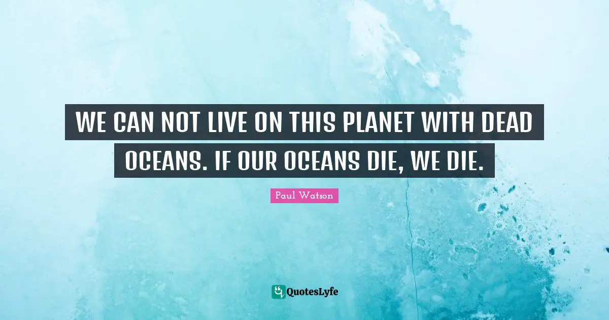 Planets Quotes: "WE CAN NOT LIVE ON THIS PLANET WITH DEAD OCEANS. IF OUR OCEANS DIE, WE DIE."