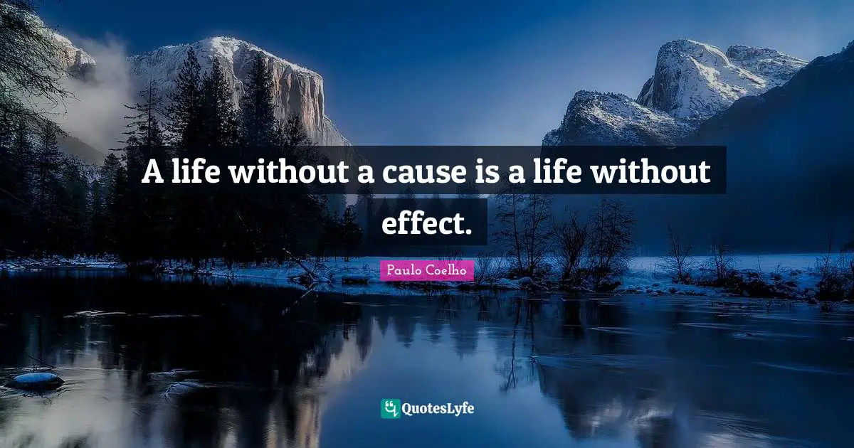 A life without a cause is a life without effect.