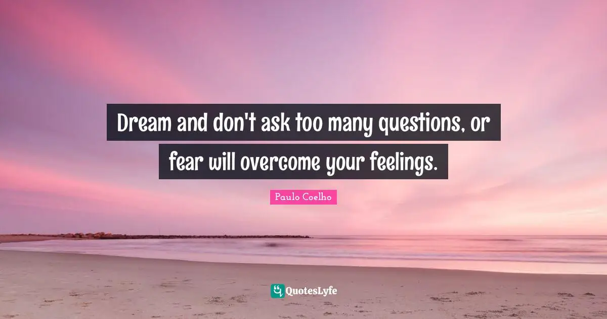 Dream and don't ask too many questions, or fear will overcome your feelings.