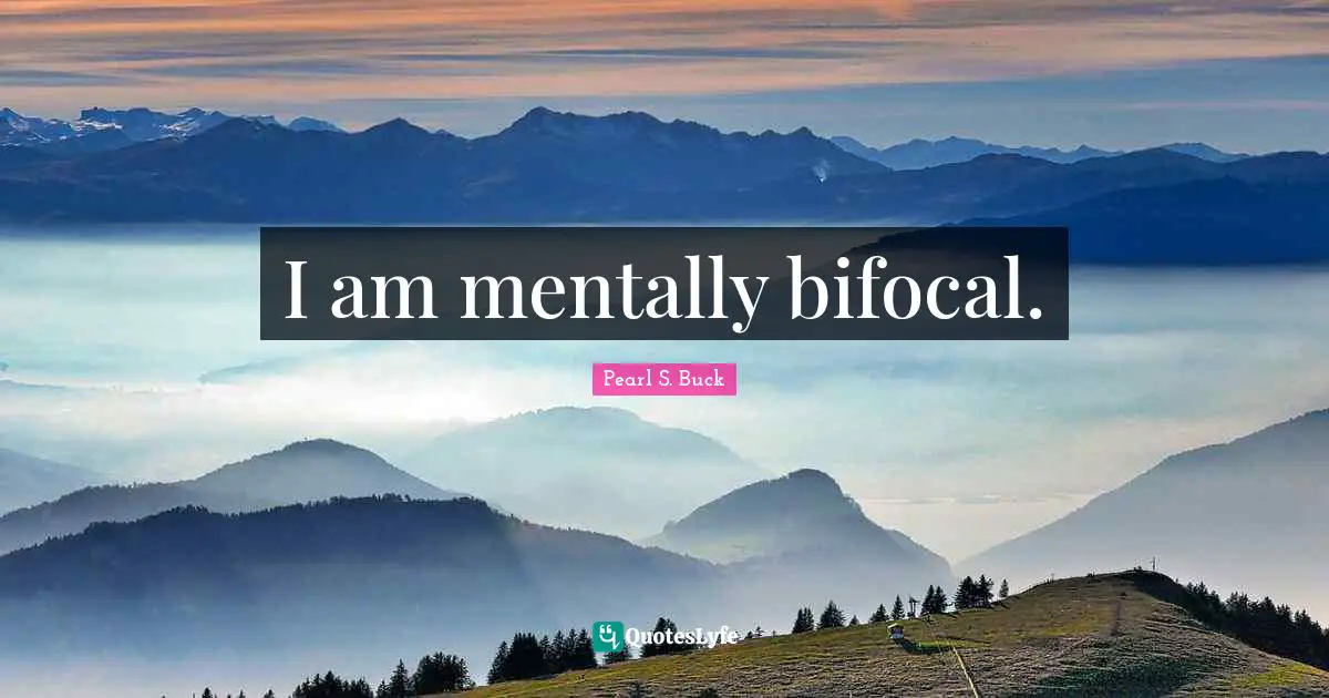 I am mentally bifocal.