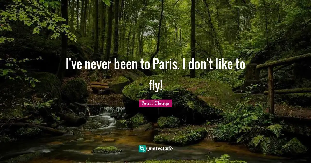 I've never been to Paris. I don't like to fly!