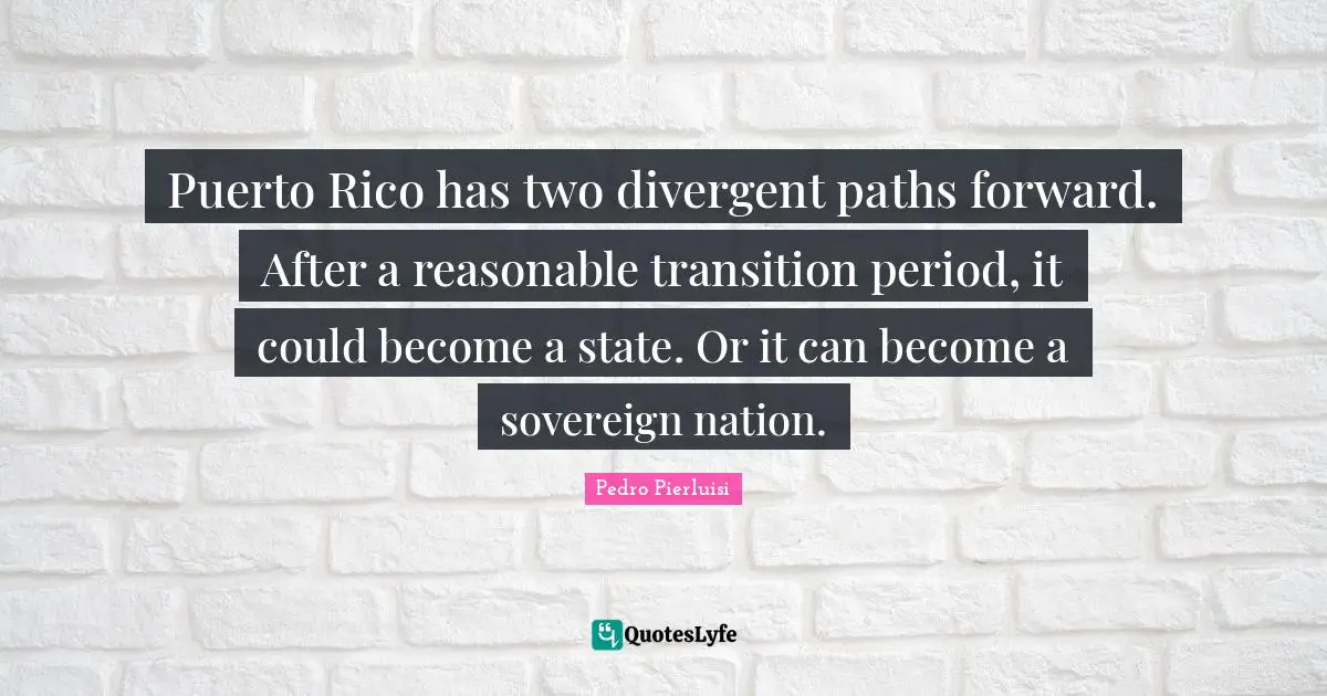 Puerto Rico has two divergent paths forward. After a reasonable transition period, it could become a state. Or it can become a sovereign nation.