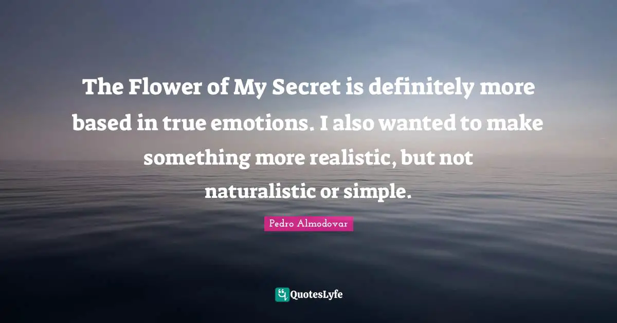 The Flower of My Secret is definitely more based in true emotions. I also wanted to make something more realistic, but not naturalistic or simple.