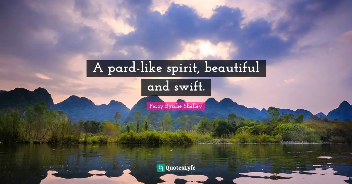 A pard-like spirit, beautiful and swift.