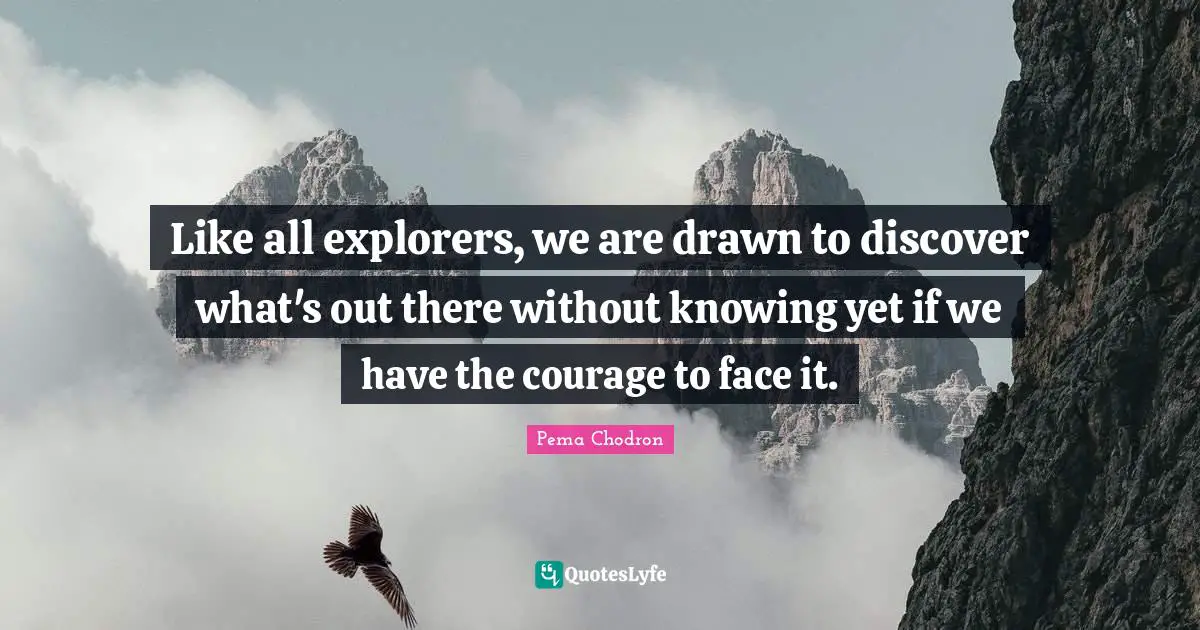 Like all explorers, we are drawn to discover what's out there without knowing yet if we have the courage to face it.