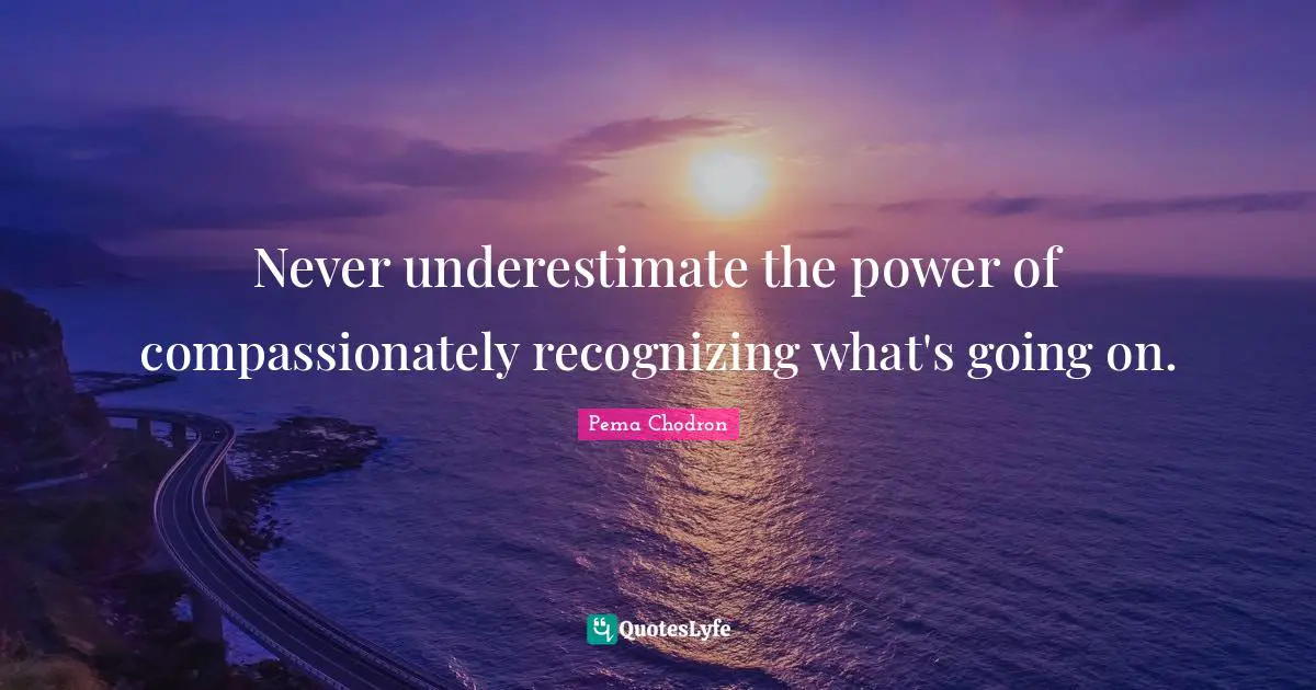 Recognizing Quotes: "Never underestimate the power of compassionately recognizing what's going on."