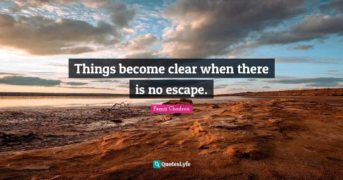 Things become clear when there is no escape.