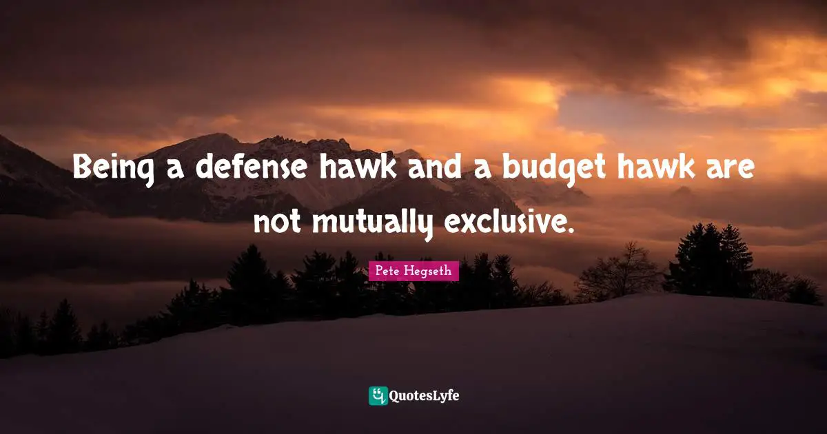 Being a defense hawk and a budget hawk are not mutually exclusive.