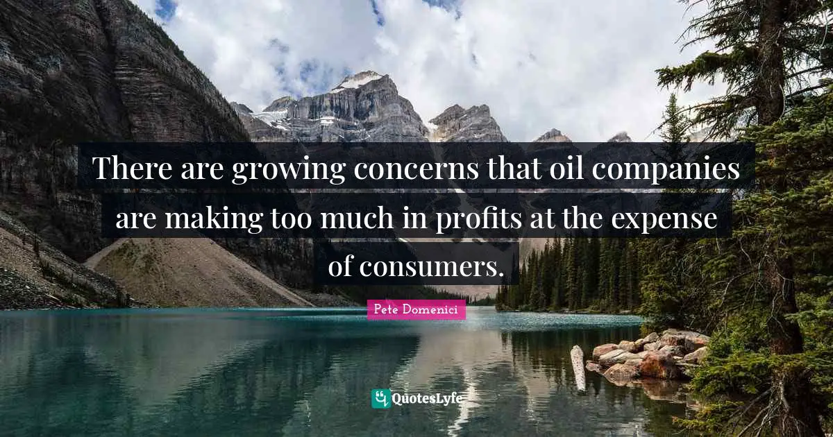 Pete Domenici Quotes: "There are growing concerns that oil companies are making too much in profits at the expense of consumers."