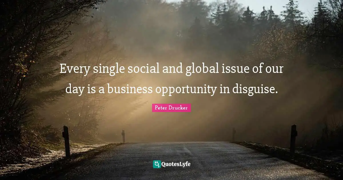 Every single social and global issue of our day is a business opportunity in disguise.