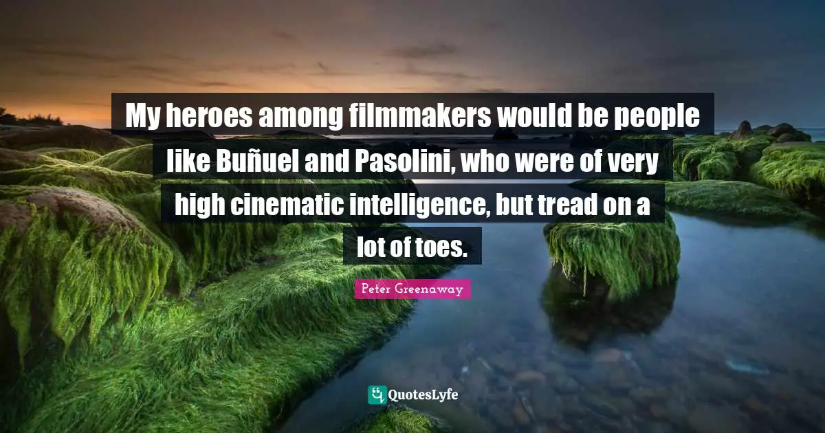 My heroes among filmmakers would be people like Buñuel and Pasolini, who were of very high cinematic intelligence, but tread on a lot of toes.