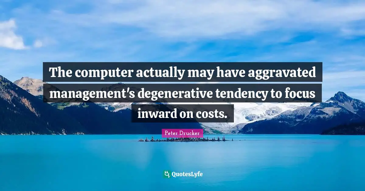 The computer actually may have aggravated management's degenerative tendency to focus inward on costs.