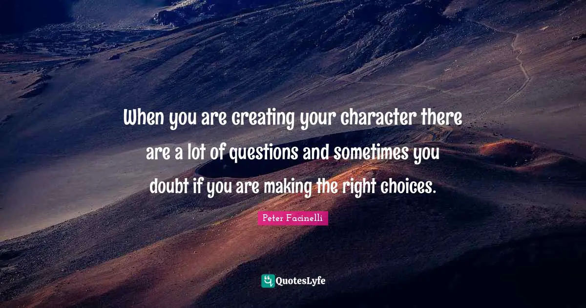 When you are creating your character there are a lot of questions and sometimes you doubt if you are making the right choices.