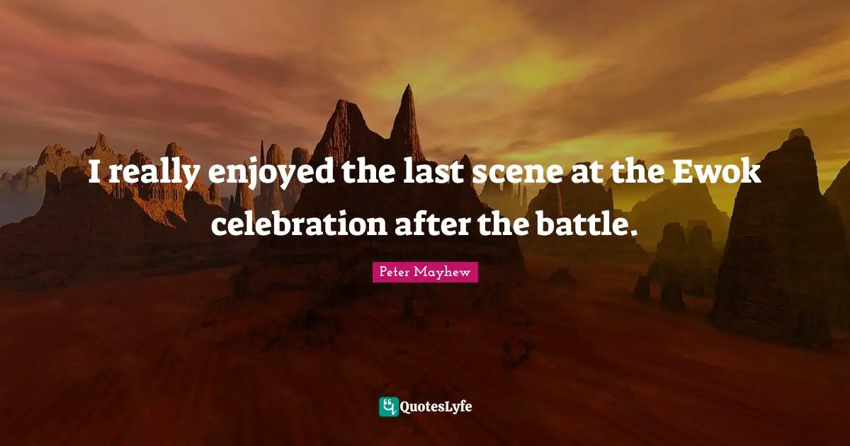 I really enjoyed the last scene at the Ewok celebration after the battle.