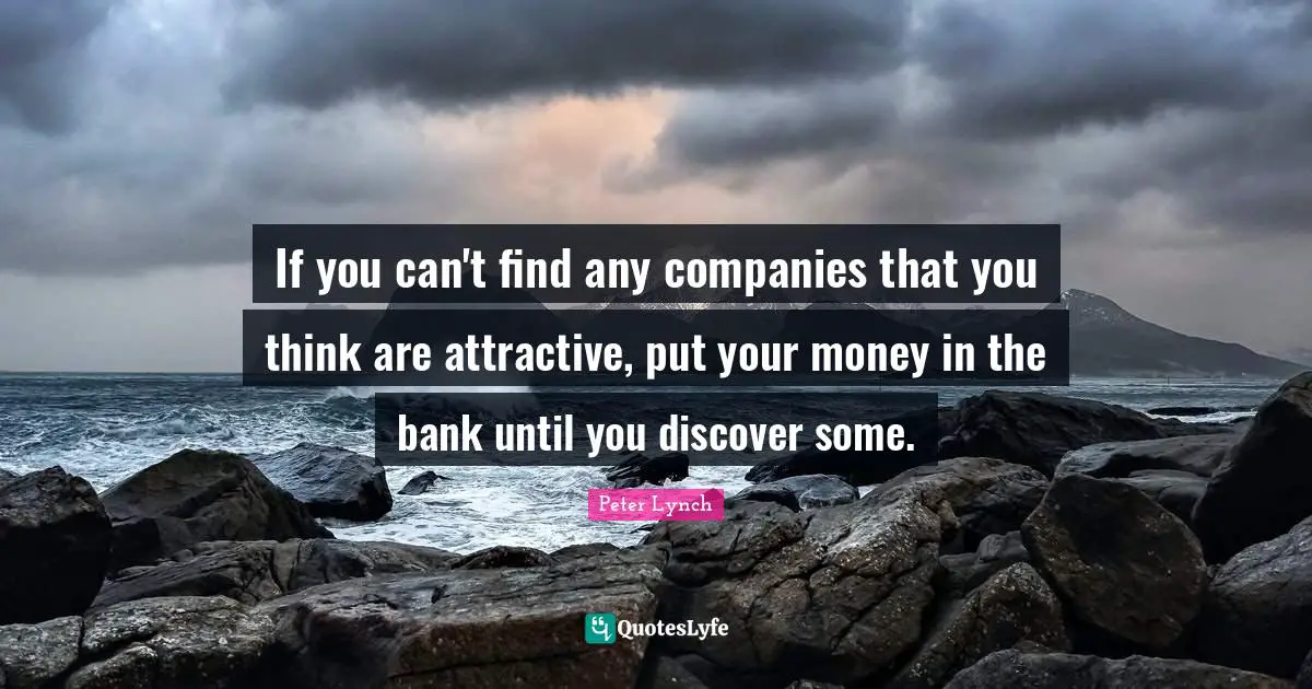 If you can't find any companies that you think are attractive, put your money in the bank until you discover some.